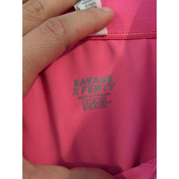 Savage X Fenty hot pink Lace Leggings size 12 - 14 - Picture 3 of 6